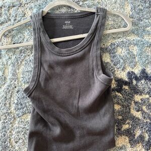 Gray Ribbed Tank Top Aerie